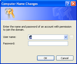 Computer Name Changes Username and Password Panel.